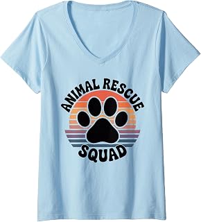 Women's Funny Animal Rescue Squad V-Neck T-Shirt