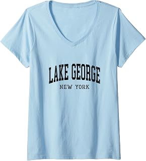 Women's Lake George New York Vintage V-Neck T-Shirt