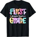 Preppy First Grade Dream Team Back to School Teacher Student T-Shirt