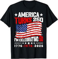America Turns 250 I'm Celebrating 50th Birthday USA Flag T-Shirt