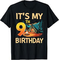 9 Year Old Boy Girl It's My 9th Birthday Camping Party T-Shirt
