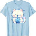 Kawaii Cat Boba Japanese Cute Aesthetic Anime Girls Teens T-Shirt