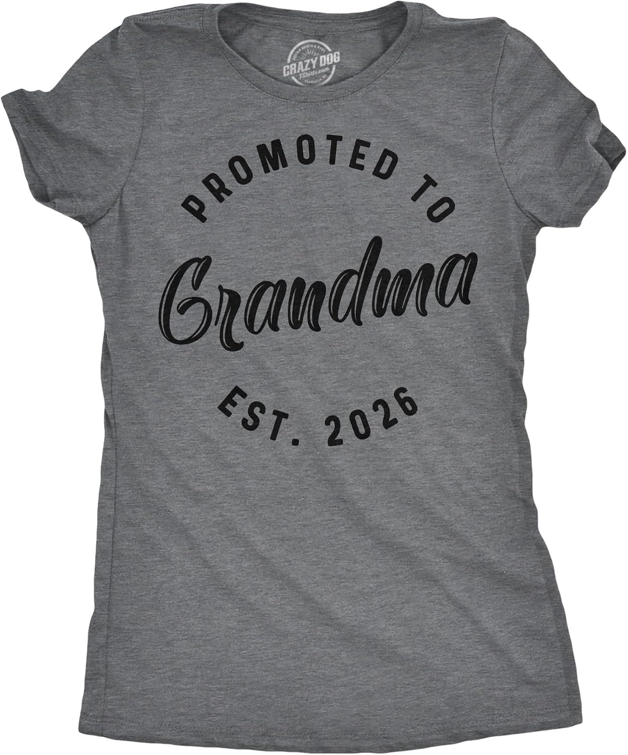 Womens Funny T Shirts Promoted to Grandma 2026 and 2025 Cute Family Tee for Ladies