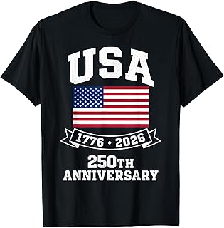 USA 250th Anniversary American Flag Patriotic 4th of July T-Shirt