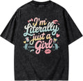 I'm Literally JUST A Girl Women's Gym T-Shirt - Casual Athletic Workout Top - Funny Motivational Fitness Tee