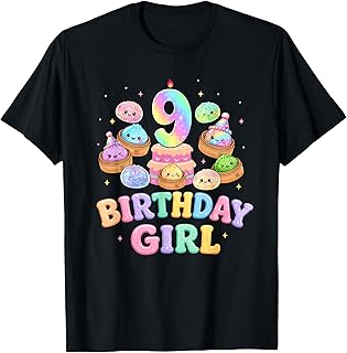 9th Birthday Girl Dumpling Shirt Cute Kawaii Dumpling Party T-Shirt