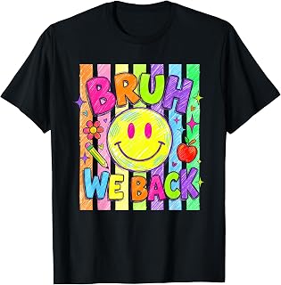 Bruh We Back Teachers Retro Back to School Boys Girls Kids T-Shirt