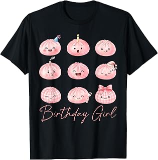 Cute Birthday Girl Kawaii Dumpling Lovers Birthday Party T-Shirt