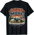 Camp More USA 250 Years of Freedom Camping Funny Camper Life T-Shirt
