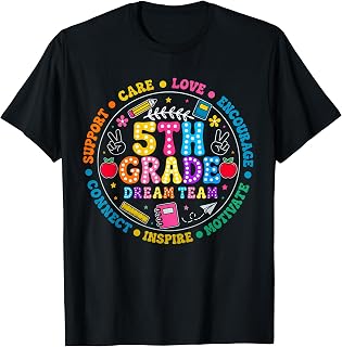 Fifth Grade Dream Team Back to School 5th Grade Teacher Kid T-Shirt