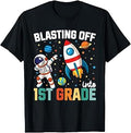Blasting Off Into 1st Grade Boys First Day First Grade Kids T-Shirt