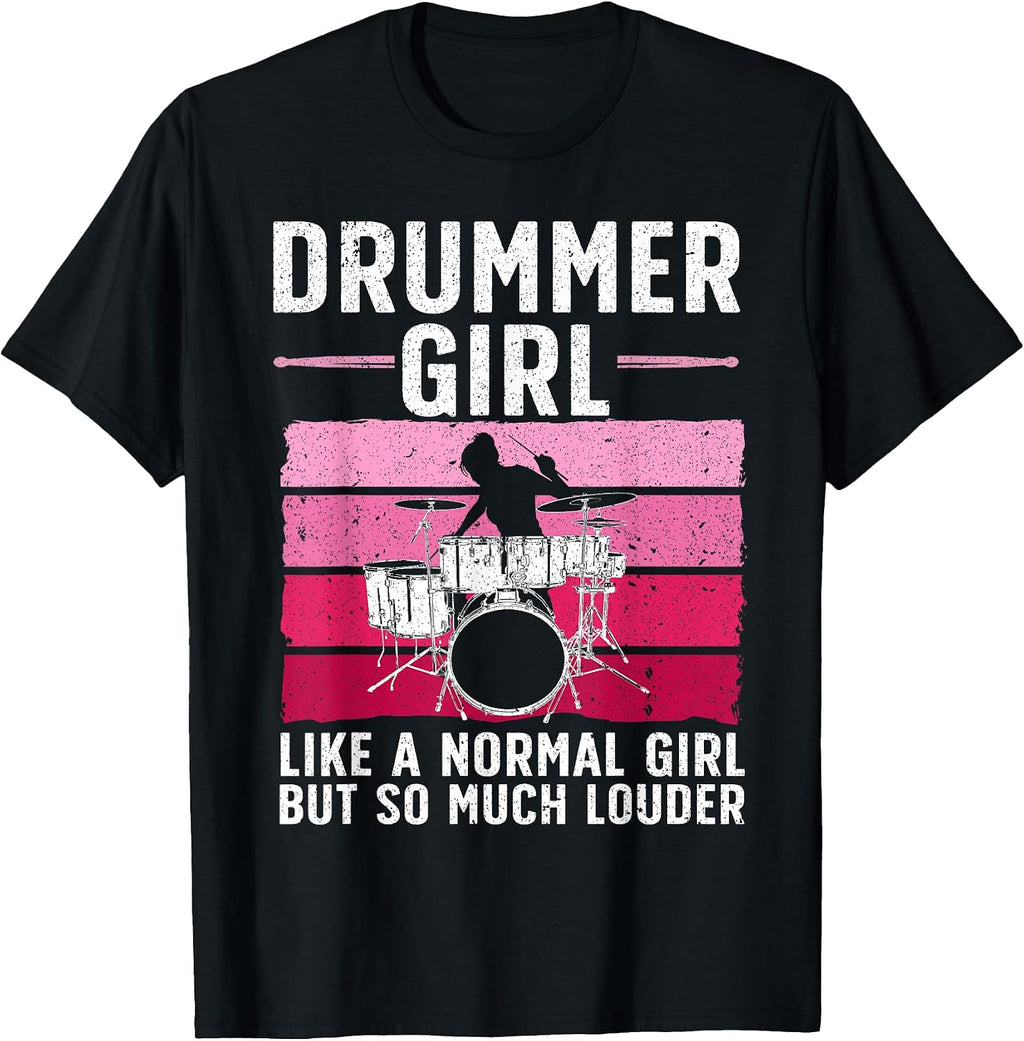 Best Drums for Girls Women Drummer Music Band Drum Musician T-Shirt