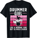Best Drums for Girls Women Drummer Music Band Drum Musician T-Shirt