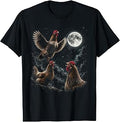 Chicken Howling at Moon Vintage 90s Graphic Design T-Shirt