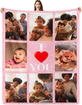 Custom Blanket with Picture, Personalized Gifts for Customizable, Customize for Mom, Dad, Couple, Girlfriend, Boyfriend, Husband & Wife HD Printing Customized Flannel Throw Blanket