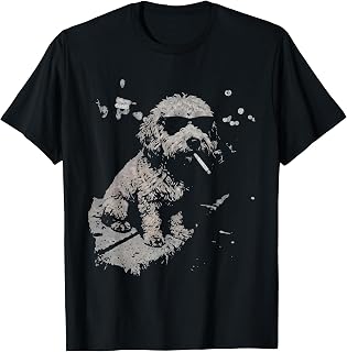 Funny Dog Smoking Goldendoodle T-Shirt