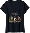 Women's Vintage Off to Be Radical Left Scum Funny Frog Duck Toad V-Neck T-Shirt