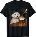 Maltese Drinking Beer Funny Dog Meme T-Shirt