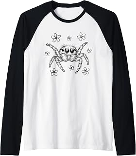 Jumping Spider Nature Art Cute Owner Raglan Baseball Tee