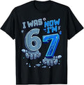I was 6 Now I'm 7 7th Birthday Robot 6 7 Birthday Boys T-Shirt