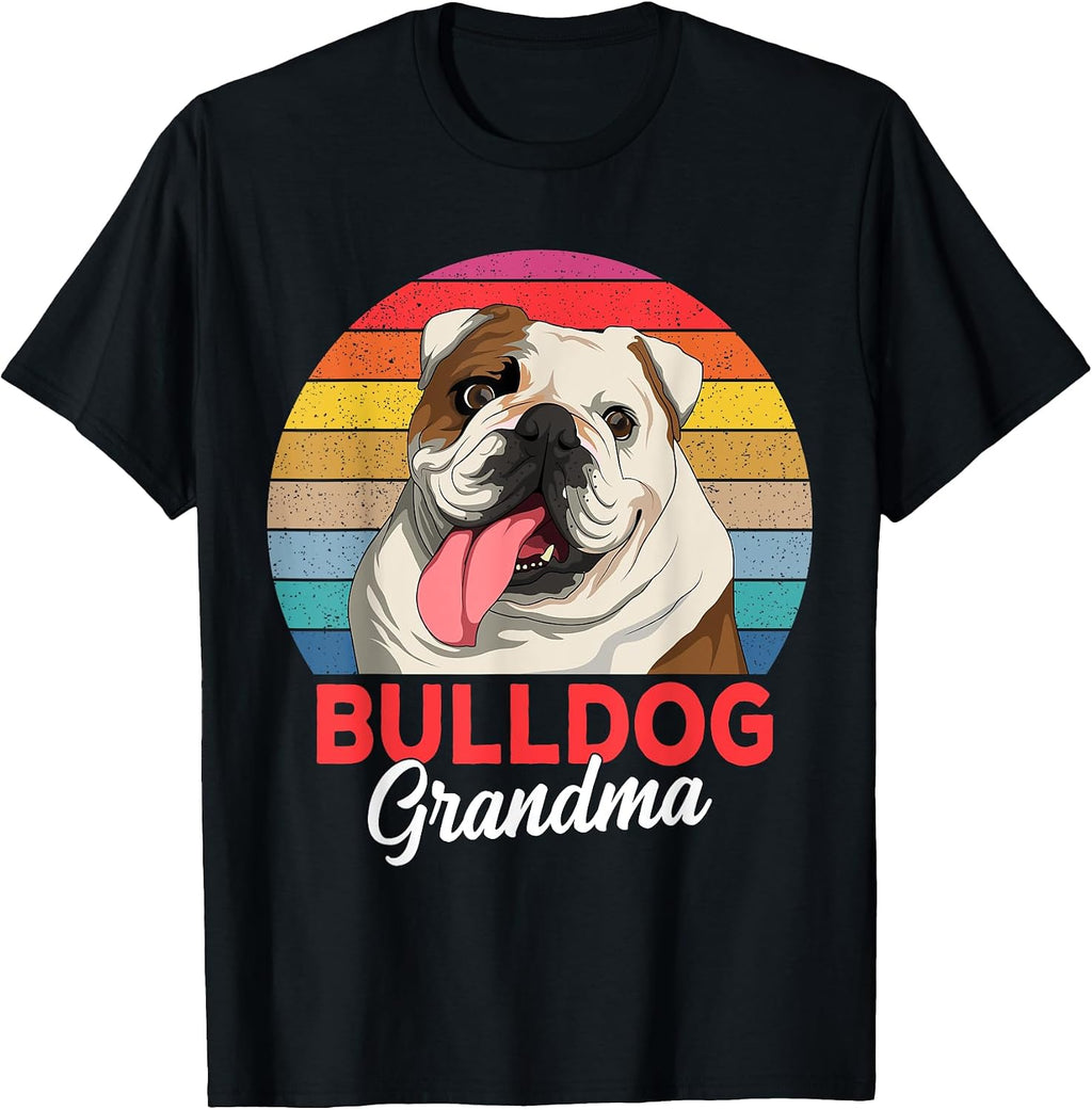 English Bulldog Grandma Dog Lover Funny Women T-Shirt