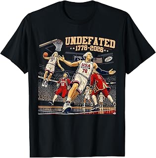 Undefeated 1776-2026 250 Years Basketball 4th of July T-Shirt