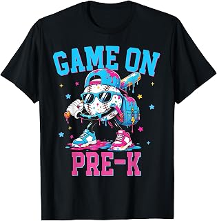 Pre-K Back to School Baseball Drip Game On Preschool Boys T-Shirt