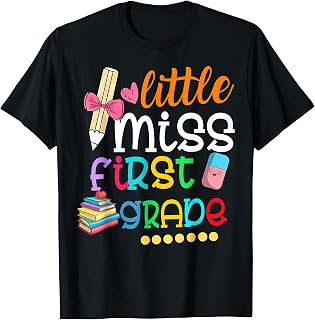Little Miss First Grade Shirt Back to School 1st Grader T-Shirt