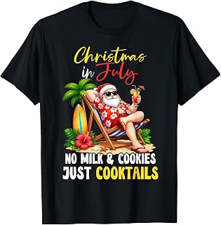Christmas in July Hawaiian Santa Beach Summer Xmas T-Shirt