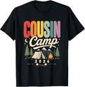 Cousin Camp 2026 Camping Family Reunion Outdoor Adventure T-Shirt