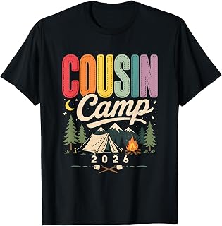 Cousin Camp 2026 Camping Family Reunion Outdoor Adventure T-Shirt