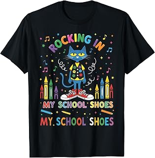 Cat Rocking in My School Shoes Funny Back to School T-Shirt