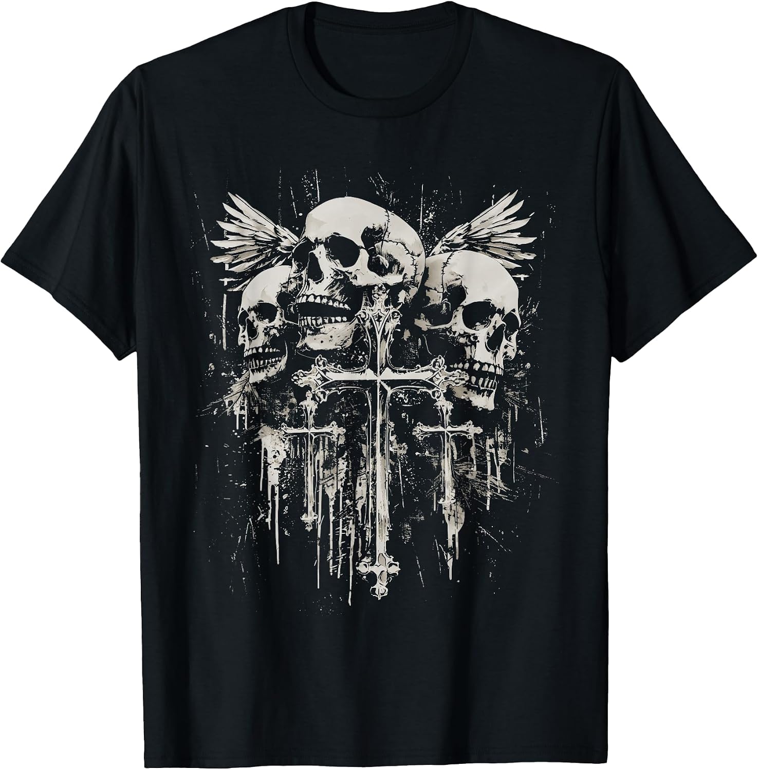 Skull Cross Y2K Goth Alt Grunge Gothic Emo Aesthetic T-Shirt