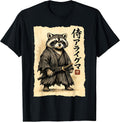 Samurai Raccoon Japanese Warrior Vintage Ukiyo-e Anime Art T-Shirt