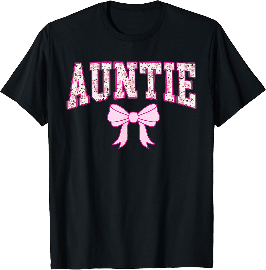 Auntie Coquette Bow Pink Aesthetic Mother's Day Aunt T-Shirt