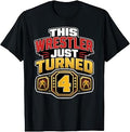 4th Wrestling Birthday This Wrestler Just Turned 4 Boys T-Shirt