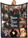 inkArts Custom Blanket Throws with Photos Text Personalized with Picture Customizable, Customize for Mom, Dad, Couple, Girlfriend, Boyfriend, Husband & Wife