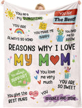 Mothers Day for Mom, Unique Birthday Gifts for Mother - Flannel Throw Blanket 60"x50"- Christmas Valentines Gift for Moms, Best Mom Ever Blanket to Mama from Daughter Son