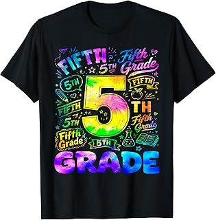 Tie Dye 5th Grade Back to School Fifth Grade Teachers Kids T-Shirt
