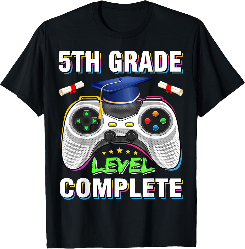 5th Grade Level Complete Graduation Gaming Class 2025 Gamer T-Shirt