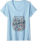 Women's Calgary Alberta Canada The Stampede City Skyline V-Neck T-Shirt