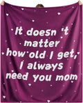 Gifts for Mom - Mom Gifts for Mother's Day Birthday Christmas - Love Mom's Blanket Soft Flannel Throw Blanket 60x50'' (Plum Purple)