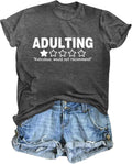 Funny T Shirts for Women Graphic Tees Adulting Would Not Recommend Print Sarcastic Shirt Loose Fit Tee Tops