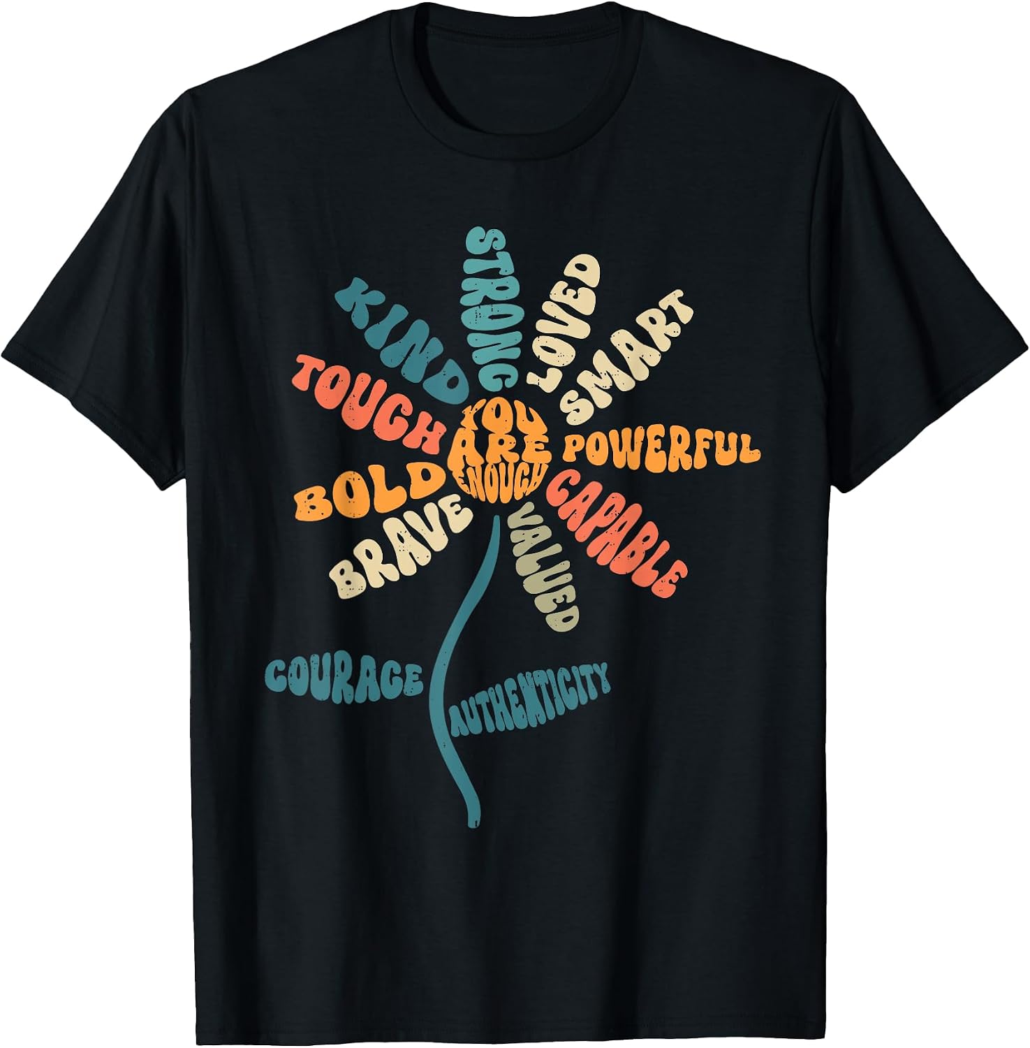 Positive Words Empowerment Kind Strong Brave Motivational T-Shirt