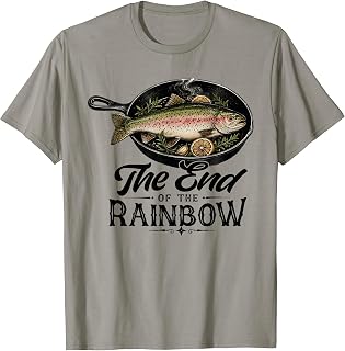 The End of The Rainbow Funny Trout Fishing Graphic T-Shirt