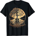 Acoustic Guitar Tree by the Lake Roots Nature Music T-Shirt