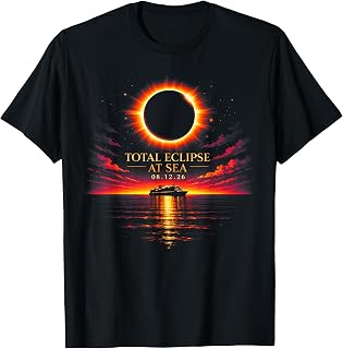 Total Eclipse At Sea 08 12 26 Solar Totality Eclipse Cruise T-Shirt