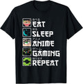 Eat Sleep Anime Gaming Repeat Gamer Men Teen Boy Gifts Anime T-Shirt