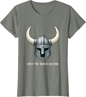 Til Valhalla Only The Brave Ascend Viking Design T-Shirt