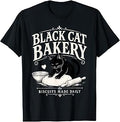 Black Cat Bakery Biscuits Made Daily Cat Lover Art T-Shirt